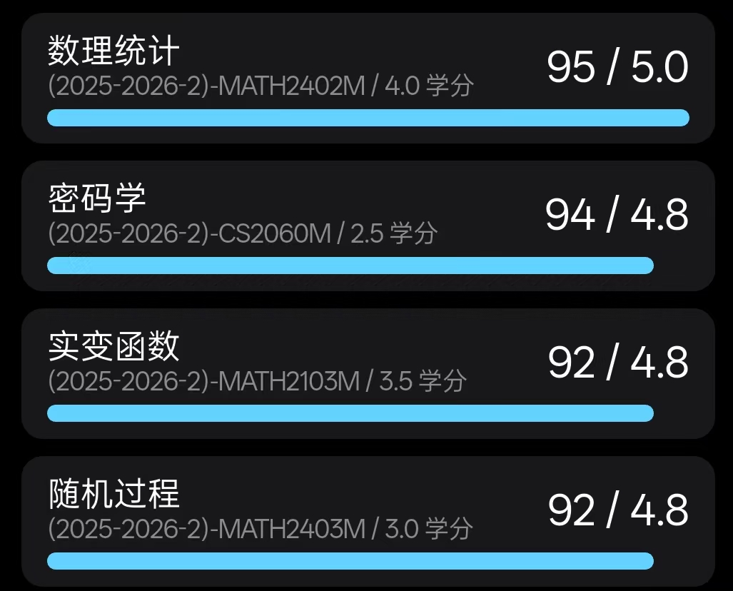 一些期末成绩